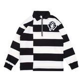 Black & White Striped Polo Shirt